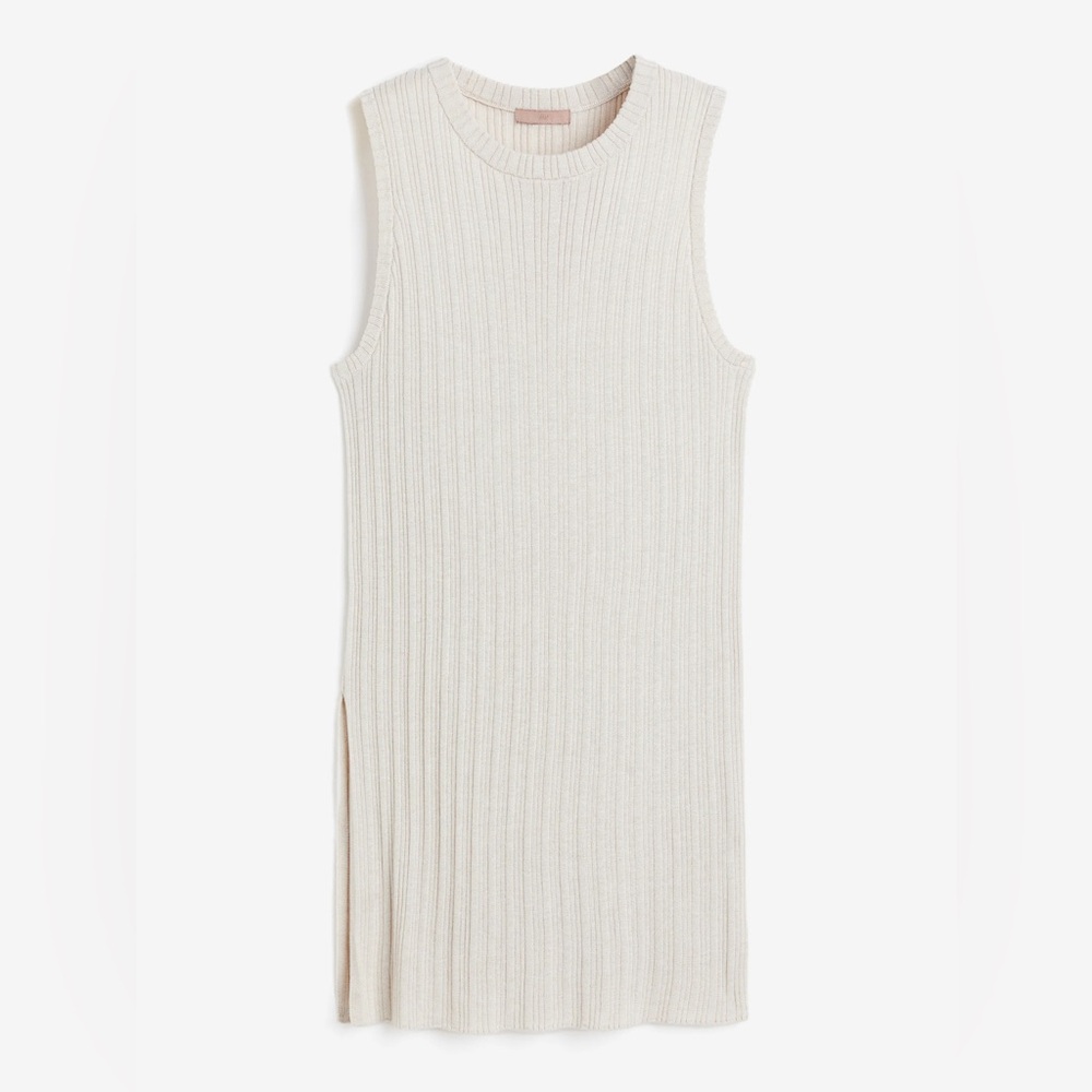 Women’s H&M Light Beige Ribbed Knit Tank Top